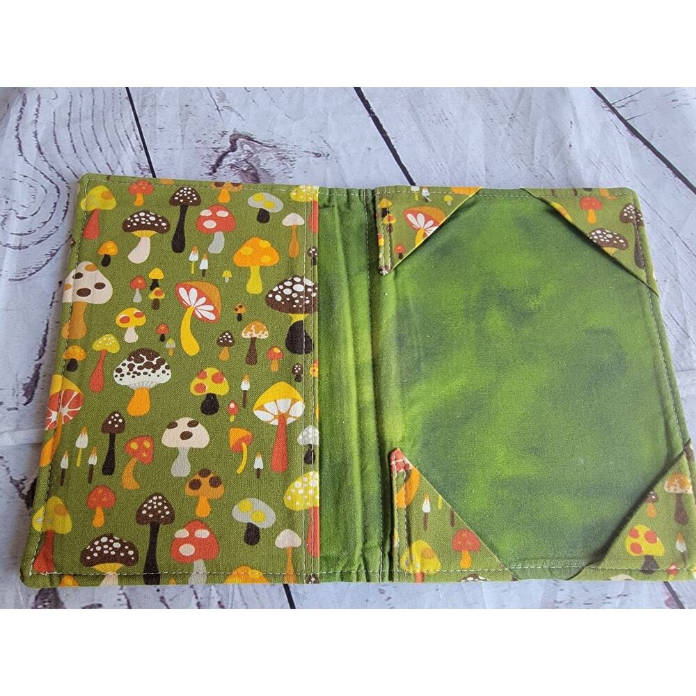 Mushroom Shroom Notebook Book Cover 70s Style Fabric